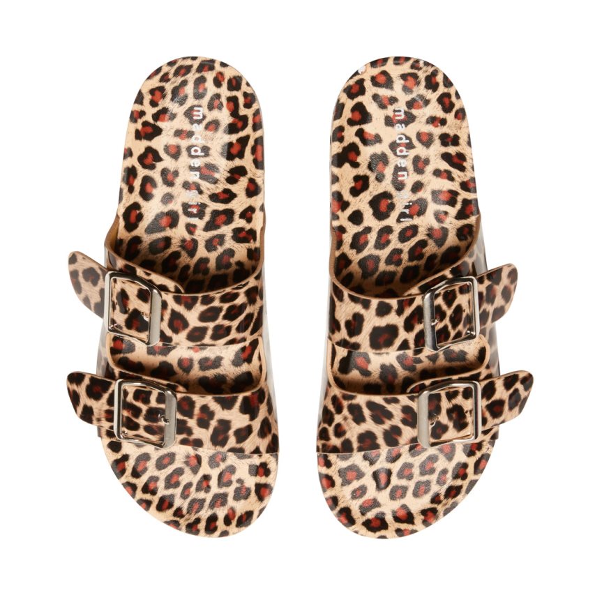 Sandalias de Diapositivas Steve Madden Teddy-t Mujer Leopardo | ES HM68SE